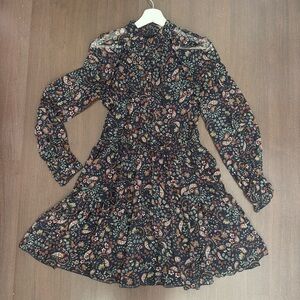 NICHOLAS Paisley Floral Dress with Navy Base 100% silk